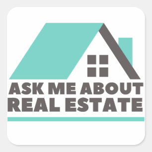 Sticker Carré Immobilier - Me questionner sur l'immobilier