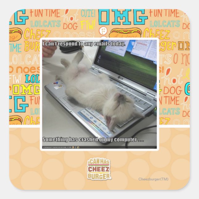 Sticker Carré Impossible de répondre (Devant)