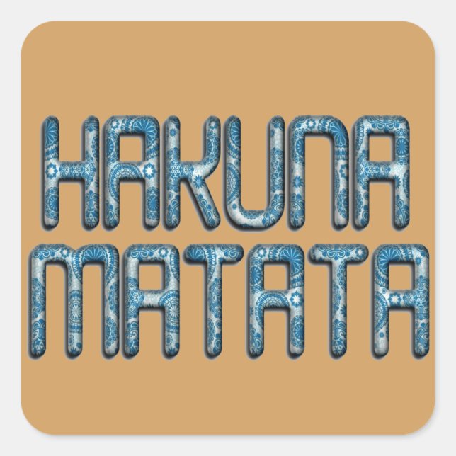 Sticker Carré Impression d'art 3D Hakuna Matata (Devant)