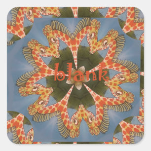 Sticker Carré Impression d'art Abstrait Giraffe