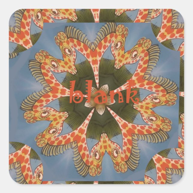 Sticker Carré Impression d'art Abstrait Giraffe (Devant)