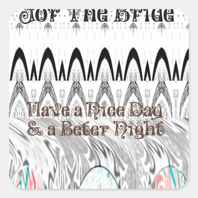 Sticker Carré Impression d'art de cadeau de douche de mariée (Devant)