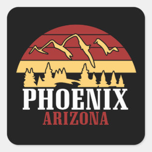 Sticker Carré Impression d'art de la skyline de Phoenix Arizona