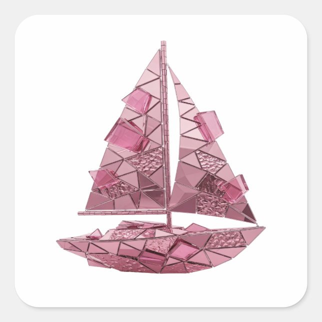 Sticker Carré Impression d'autocollant abstrait rose cool (Devant)