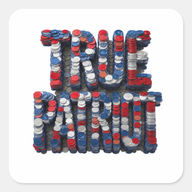 Sticker Carré Impression d'autocollant Lively Silver TRUE PATRIO (Devant)