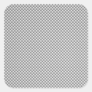 Sticker Carré Impression de fibre de carbone blanc argenté