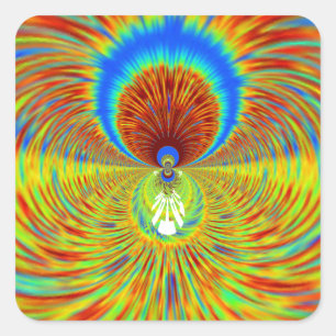 Sticker Carré Impression de Kaleidoscope coloré