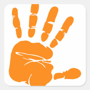 Sticker Carré Impression de la main