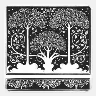 Sticker Carré Impression de motif d'arbre Art Nouveau d'Aubrey B