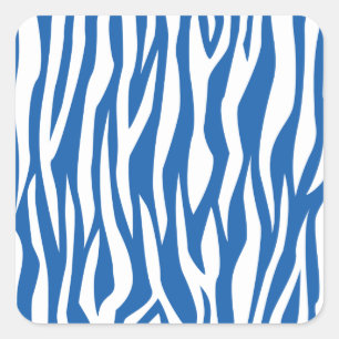 Sticker Carré Impression Denim Blue Zebra