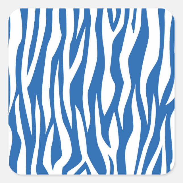Sticker Carré Impression Denim Blue Zebra (Devant)