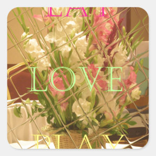 Sticker Carré Impression des fleurs reflétées