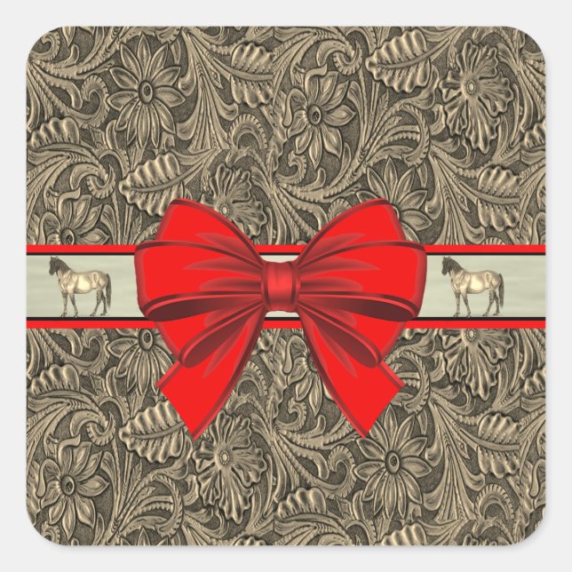 Sticker Carré Impression en cuir à outils Faux Ouest (Devant)