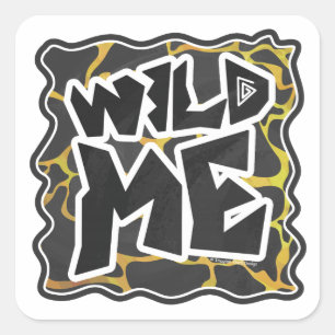 Sticker Carré Impression Giraffe noir et jaune