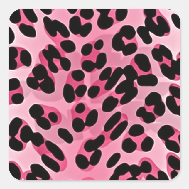 Sticker Carré Impression guépard rose RAB Rockabilly (Devant)