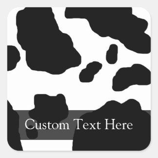 Sticker Carré Impression personnalisée de vache amusante