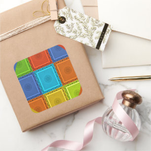 Sticker Carré Imprimer À damiers