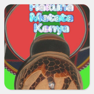 Sticker Carré Imprimer Hakuna Matata Kenya Art