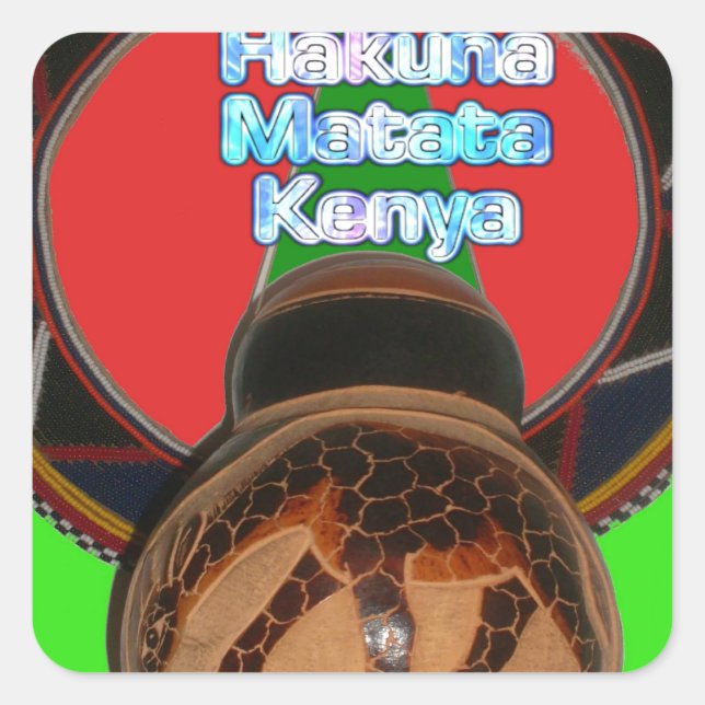 Sticker Carré Imprimer Hakuna Matata Kenya Art (Devant)