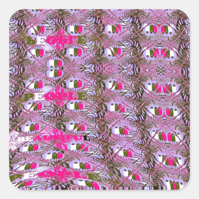 Sticker Carré Imprimer l'art Motif Abstrait dense et complexe (Devant)