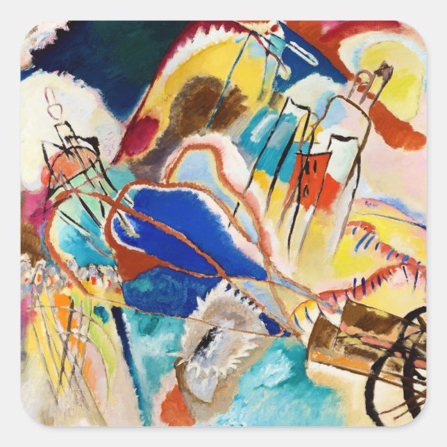 Sticker Carré Improvisation 30 (Canons) de Wassily Kandinsky (Devant)