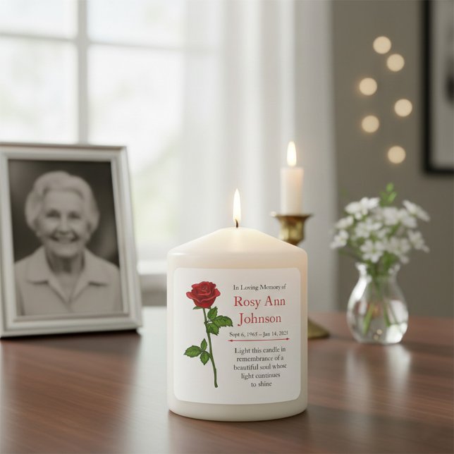 Sticker Carré In Loving Memory “Light This Candle" (Créateur téléchargé)