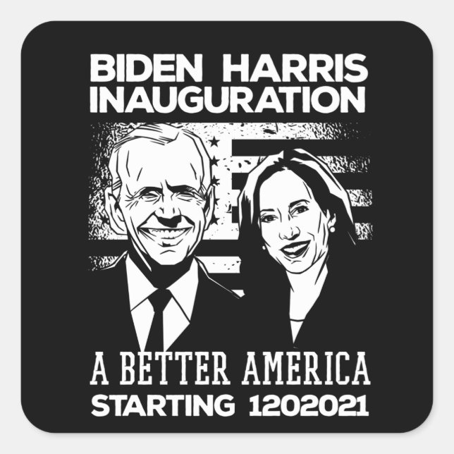 Sticker Carré Inauguration présidentielle de Biden Harris 2021 (Devant)
