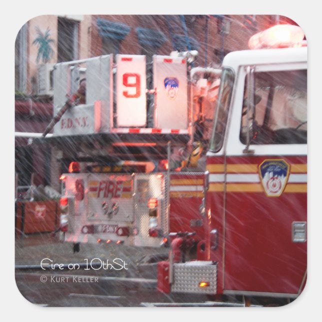 Sticker Carré Incendie le 10ème ST (Devant)