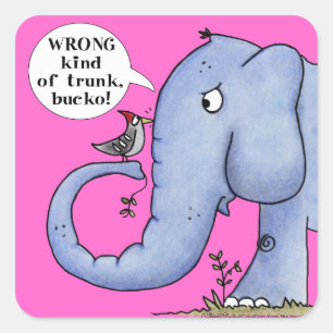 Sticker Carré Incompréhension des éléphants et des pics