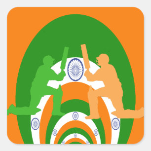 Sticker Carré Inde Cricket Spirit Design abstrait