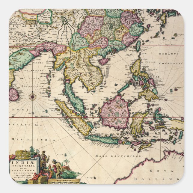 Sticker Carré Inde et Ceylan en Australie (Devant)