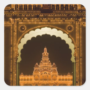 Sticker Carré INDE, Karnataka, Mysore : Palais du Majaraja (b. 3
