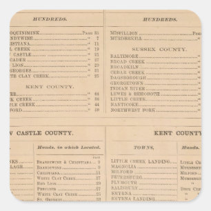 Sticker Carré Index du Delaware