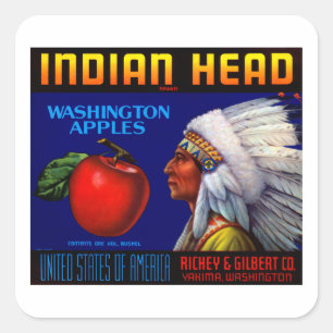 Sticker Carré Indian Head Washington Apples