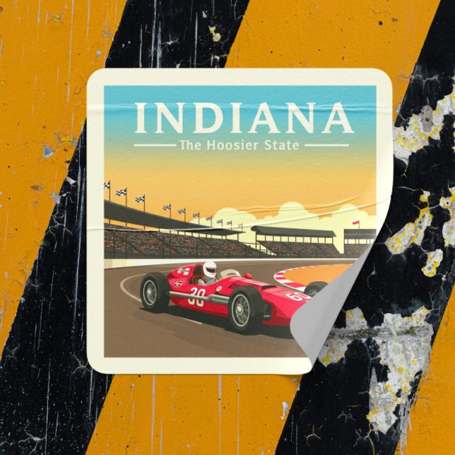 Sticker Carré Indiana vintage (Créateur téléchargé)