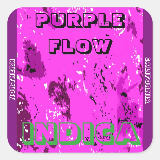 STICKER CARRÉ INDICA À FLUX VIOLET (Devant)