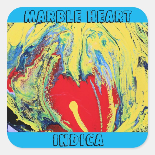 STICKER CARRÉ INDICA COEUR DE MARBRE (Devant)