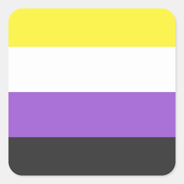 Sticker Carré Indicateur de fierté non binaire LGBTQ (Devant)
