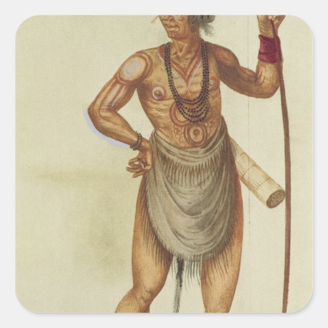 Sticker Carré Indien dans la peinture corporelle (Devant)