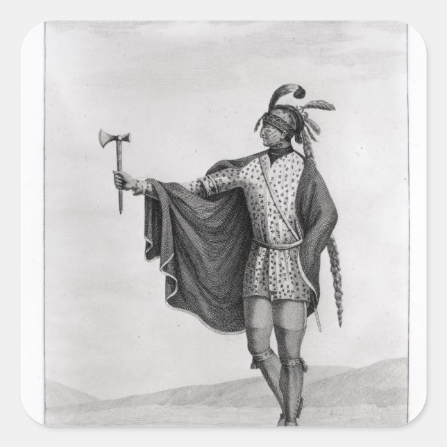 Sticker Carré Indien de la Nation de Kaskaskia (Devant)