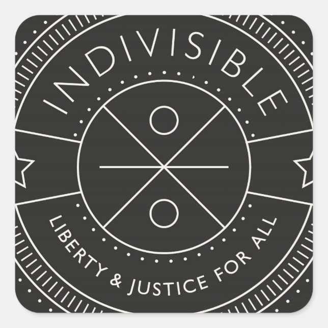 Sticker Carré Indivisible, avec liberté et justice pour tous. (Devant)