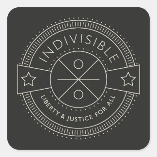 Sticker Carré Indivisible, avec liberté et justice pour tous.