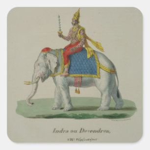 Sticker Carré Indra, gravée par Marlet et Cie (colour litho)