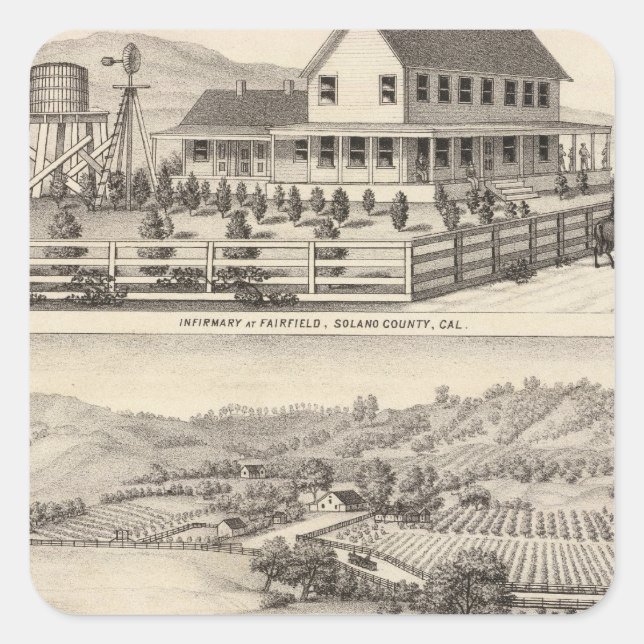 Sticker Carré Infirmarie, résidences (Devant)