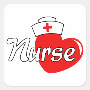 Sticker Carré Infirmière