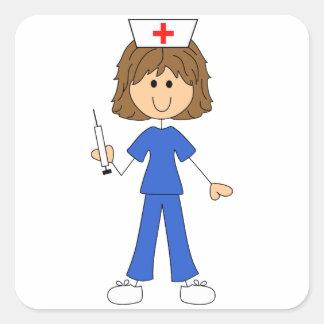 Sticker Carré Infirmière
