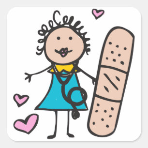 Sticker Carré Infirmière