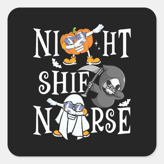 Sticker Carré Infirmière de nuit (Devant)