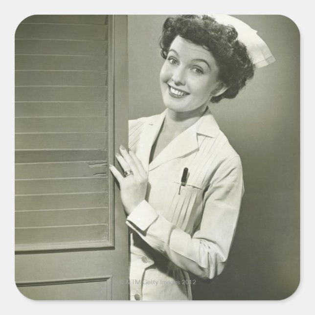 Sticker Carré Infirmière de Peeping (Devant)