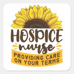 Sticker Carré Infirmière D'Hospice Qui Fournit Des Soins Selon V